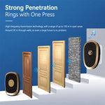 XY-801 Campanello musicale wireless intelligente per anziani, ideale per lunghe distanze., US Plug, EU Plug