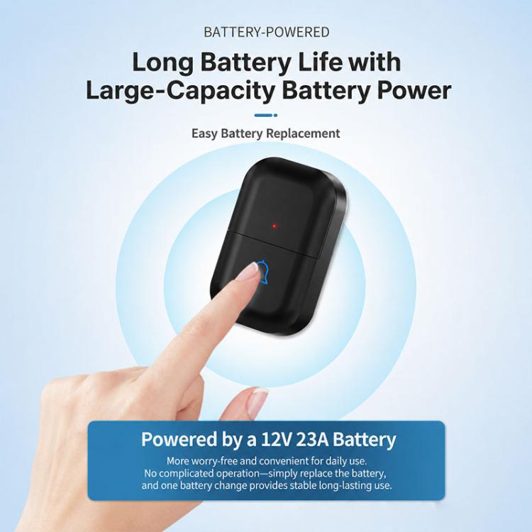 Campanello wireless intelligente XY-802 433Hz per anziani e pazienti, pulsante di chiamata di emergenza wireless., US Plug, EU Plug