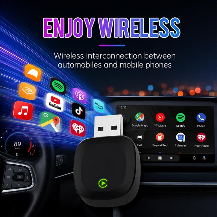 Mini Smart Box per auto 2 in 1, adattatore wireless Android Auto/CarPlay 5.8GHz+2.4GHz, ZYD-TAB0B