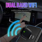 Mini Smart Box per auto 2 in 1, adattatore wireless Android Auto/CarPlay 5.8GHz+2.4GHz, ZYD-TAB0B