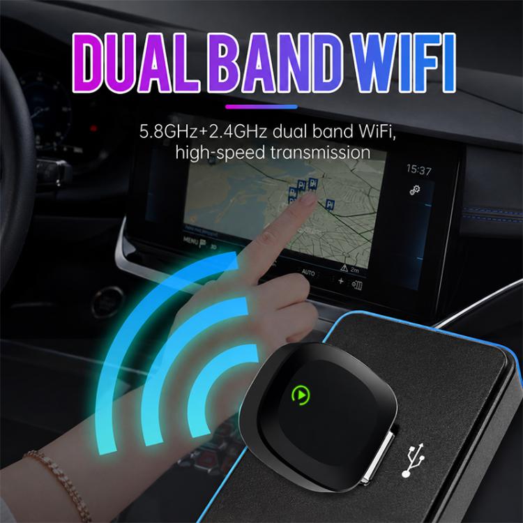 Mini Smart Box per auto 2 in 1, adattatore wireless Android Auto/CarPlay 5.8GHz+2.4GHz, ZYD-TAB0B