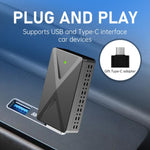 Mini Smart Box per auto 2 in 1, cablata e wireless, 5.8GHz+2.4GHz, adattatore Android Auto e CarPlay., ZYD-TAB0F