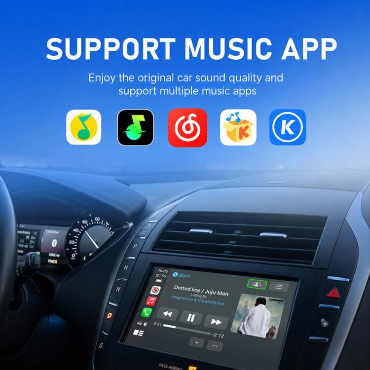 Mini Smart Box per auto 2 in 1, cablata e wireless, 5.8GHz+2.4GHz, adattatore Android Auto e CarPlay., ZYD-TAB0F