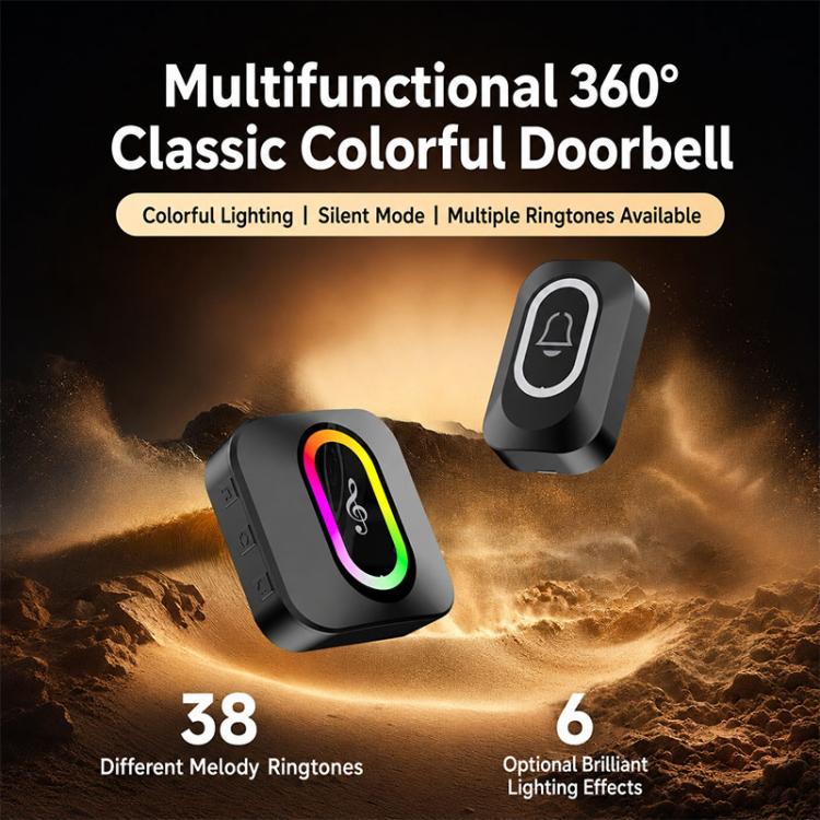 Campanello wireless intelligente impermeabile XY-809 per anziani e pazienti, con pulsante di chiamata di emergenza., US Plug, EU Plug