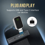 Mini Smart Box per auto 2 in 1 con Bluetooth 5.4 + WiFi, adattatore wireless Android Auto e CarPlay., ZYD-TAB0E