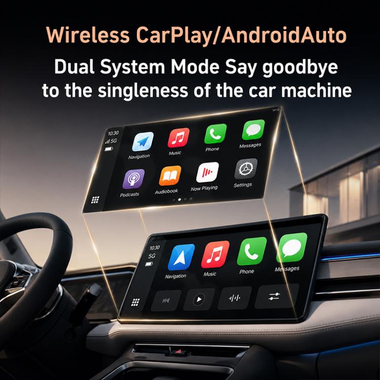 Mini Smart Box 2 in 1 per auto, Bluetooth 4.2+5.8GHz, adattatore wireless per Android Auto e CarPlay., ZYD-B44