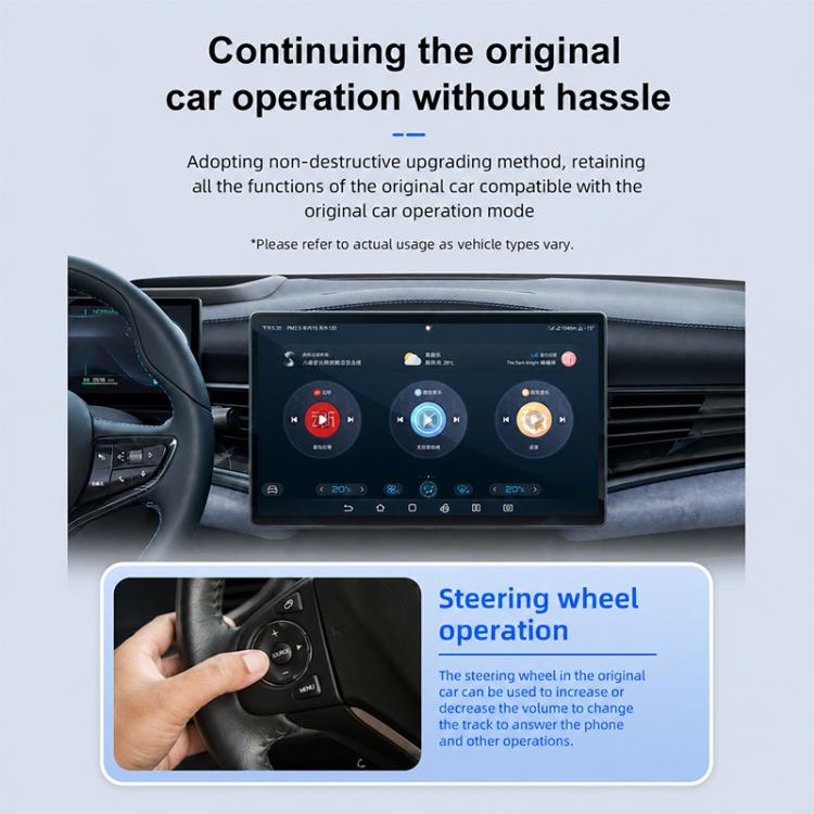 Mini Smart Box per auto 2 in 1, da cablata a wireless, con adattatore Bluetooth 5.4+5.8GHz per Android Auto e CarPlay., ZYD-B22P