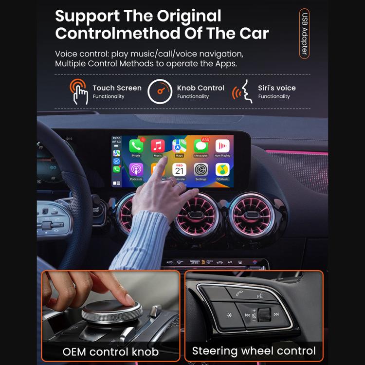 MMB CP-1 Mini Smart Box per auto 2 in 1, da cablato a wireless, adattatore Android Auto e CarPlay, CP-1