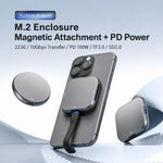 Box esterno magnetico per hard disk portatile M.2 2230 NVMe SSD, Card Reader No PD, Round PD100W, Square PD100W