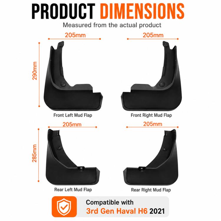 Set di 4 parafanghi per auto, For GreatWall Haval H6 2021
