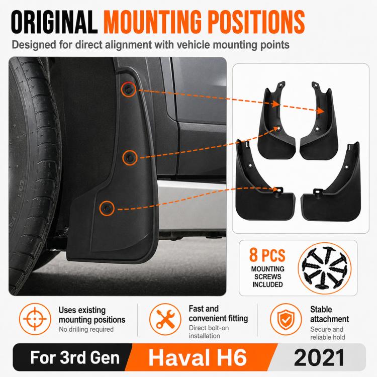 Set di 4 parafanghi per auto, For GreatWall Haval H6 2021
