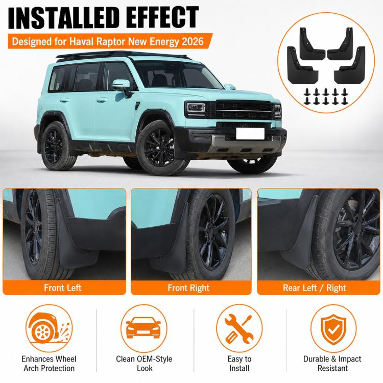 Set di 4 parafanghi per auto, For GreatWall Haval Menglong New Energy 2026