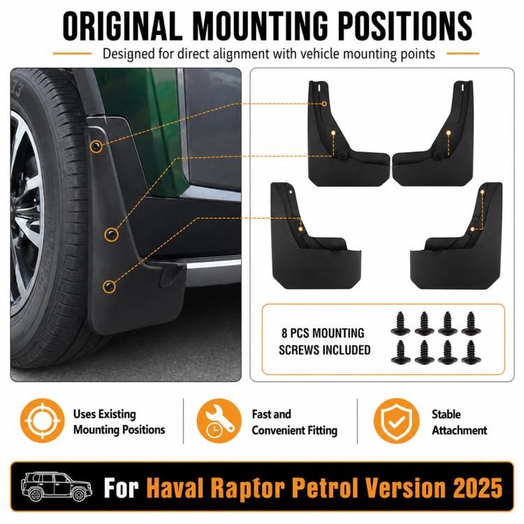 Set di 4 parafanghi per auto, For GreatWall Haval Menglong Petrol 2025