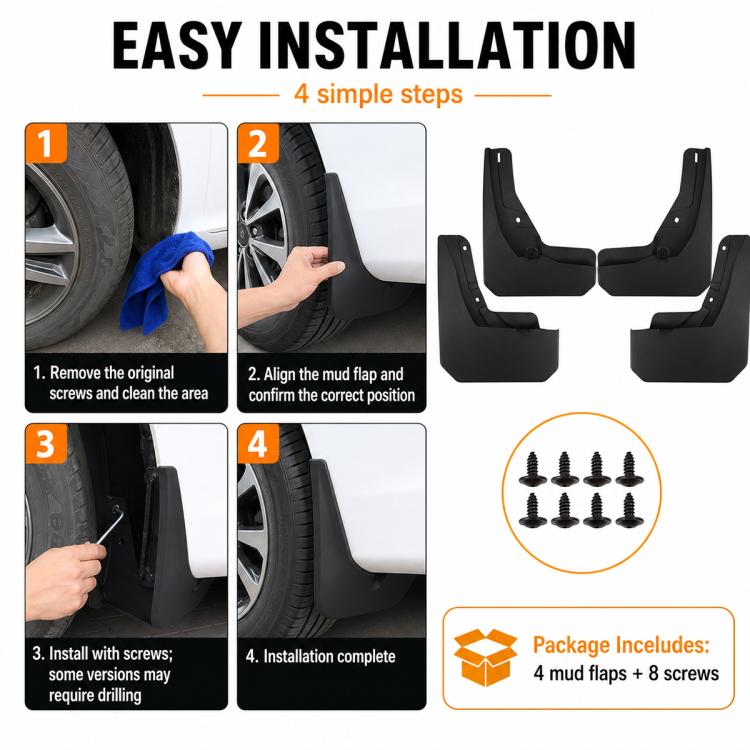 Set di 4 parafanghi per auto, For GreatWall Haval Menglong Petrol 2025