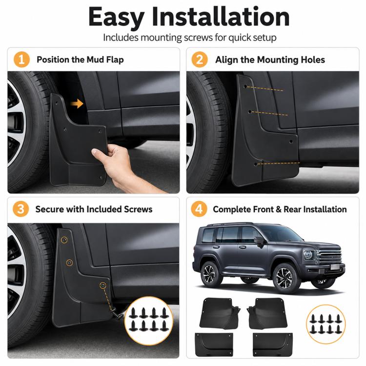 Set di 4 parafanghi per auto, For GreatWall Haval H9 2024