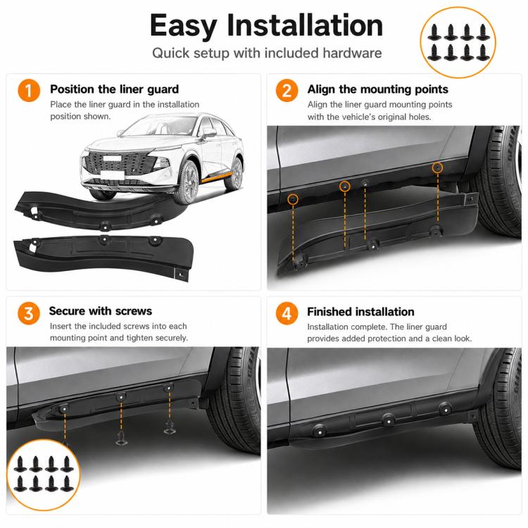 2 pezzi/set Parafanghi posteriori per auto, For GreatWall Haval F7 2024 2pcs/Set