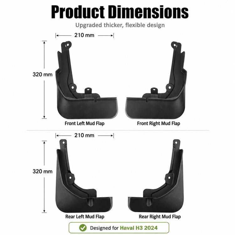 Set di 4 parafanghi per auto, For GreatWall Haval H3 2024