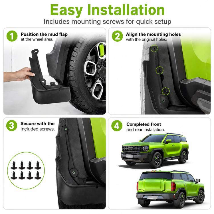 Set di 4 parafanghi per auto, For GreatWall Haval H3 2024