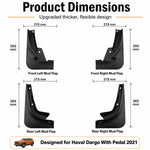Set di 4 parafanghi per auto, For GreatWall Haval Dargo with Pedal 2021
