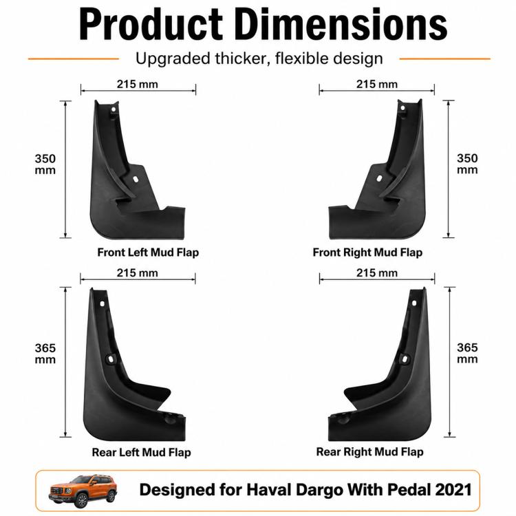 Set di 4 parafanghi per auto, For GreatWall Haval Dargo with Pedal 2021