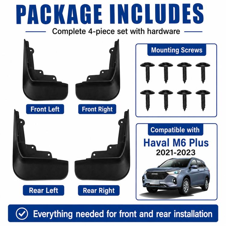 Set di 4 parafanghi per auto, For GreatWall Haval M6 Plus 2021-2023