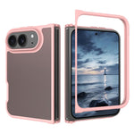 Custodia per telefono ibrida in TPU PC con contrasto di colori effetto pelle., For iPhone Fold