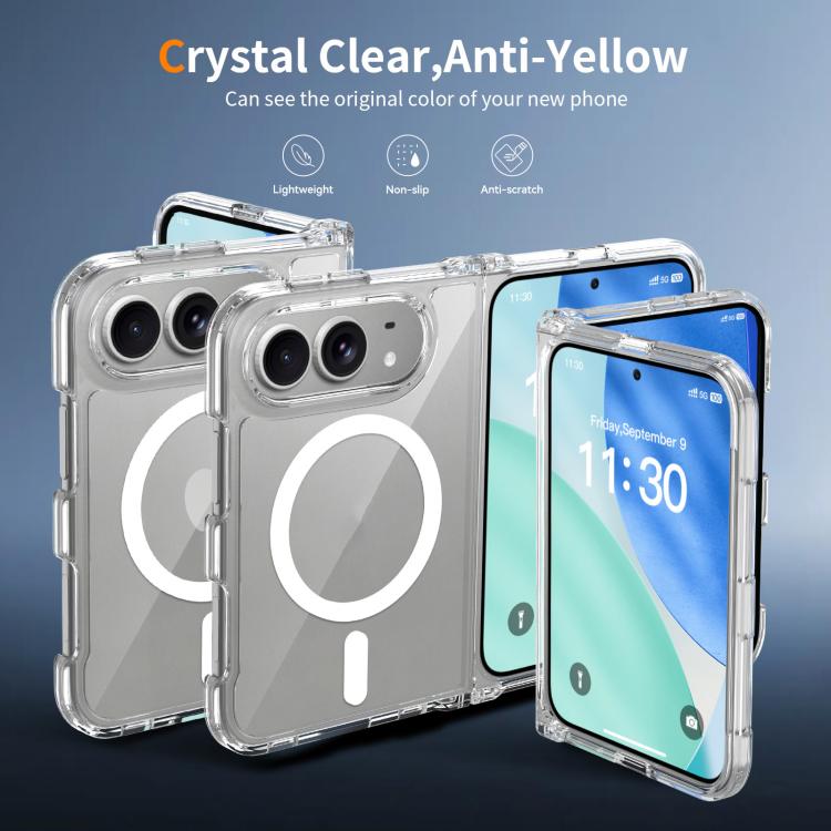 Custodia magnetica trasparente antigraffio per telefono, For iPhone Fold