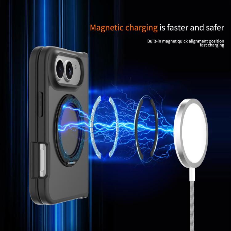 Custodia magnetica con supporto girevole Skin Feel per telefono, For iPhone Fold