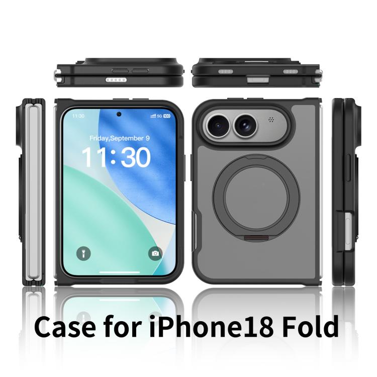 Custodia magnetica con supporto girevole Skin Feel per telefono, For iPhone Fold