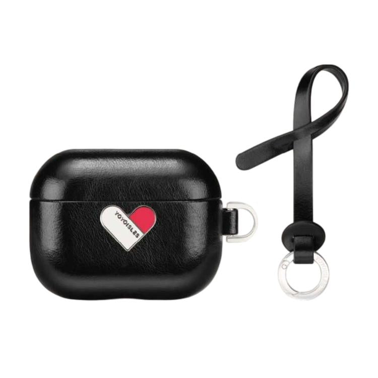 Custodia protettiva ibrida in PU e PC galvanizzato della serie Heart Island di YOYOISLES per auricolari., For AirPods Pro 3