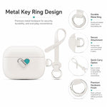 Custodia protettiva ibrida in PU e PC galvanizzato della serie Heart Island di YOYOISLES per auricolari., For AirPods Pro 3