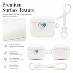 Custodia protettiva ibrida in PU e PC galvanizzato della serie Heart Island di YOYOISLES per auricolari., For AirPods Pro 3