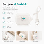 Custodia protettiva ibrida in PU e PC galvanizzato della serie Heart Island di YOYOISLES per auricolari., For AirPods Pro 3