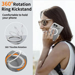 Custodia magnetica trasparente antigraffio con supporto girevole per telefono., For iPhone Fold