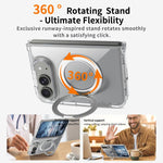 Custodia magnetica trasparente antigraffio con supporto girevole per telefono., For iPhone Fold