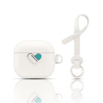 Custodia protettiva ibrida in PU e PC galvanizzato della serie Heart Island di YOYOISLES per auricolari., For AirPods 4