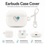 Custodia protettiva ibrida in PU e PC galvanizzato della serie Heart Island di YOYOISLES per auricolari., For AirPods 4
