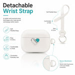 Custodia protettiva ibrida in PU e PC galvanizzato della serie Heart Island di YOYOISLES per auricolari., For AirPods 4