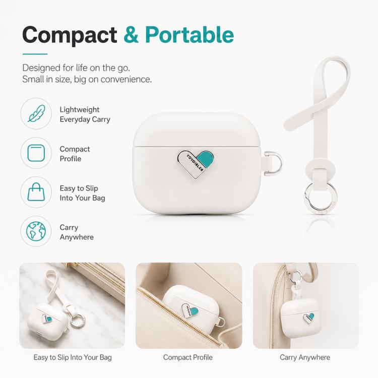Custodia protettiva ibrida in PU e PC galvanizzato della serie Heart Island di YOYOISLES per auricolari., For AirPods 4