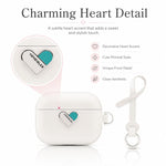 Custodia protettiva ibrida in PU e PC galvanizzato della serie Heart Island di YOYOISLES per auricolari., For AirPods 4