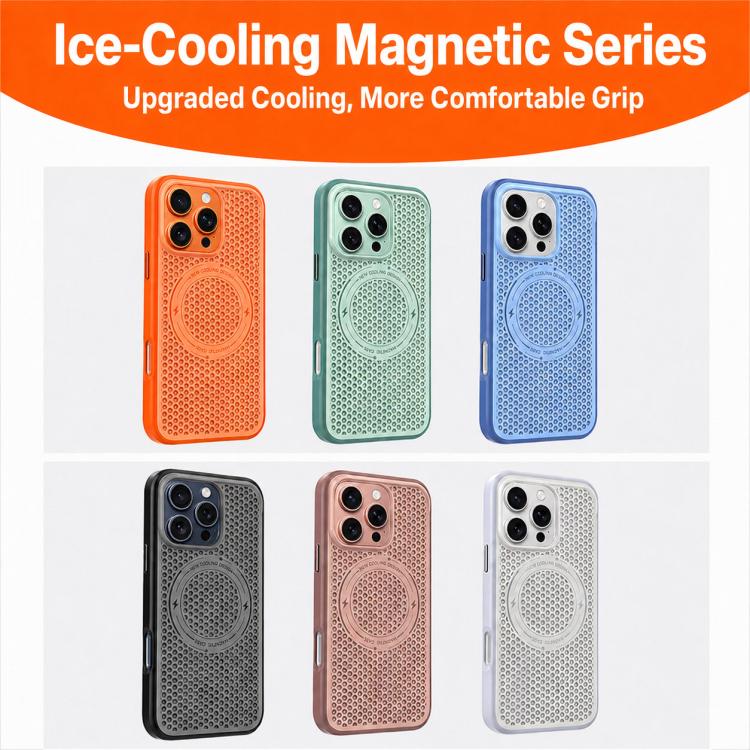 Custodia per telefono magnetica antiurto con effetto rinfrescante effetto ghiaccio., For iPhone 16 Pro Max, For iPhone 16 Pro, For iPhone 16, For iPhone 15 Pro Max