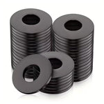 Rondelle piatte in nylon nero isolanti 120 pezzi