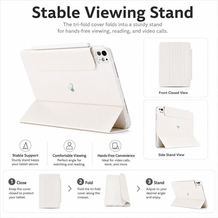 Custodia per tablet ibrida in PC e PU galvanizzato della serie Heart Island di YOYOISLES, For iPad 2022 / Pro 11 2025, For iPad Pro 11 2025 / 2024, For iPad Air 11 2024 / 2025