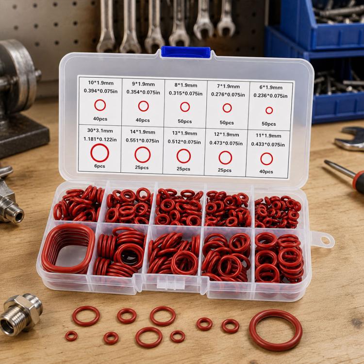 Kit 351 anelli di fissaggio in gomma siliconica a forma di O