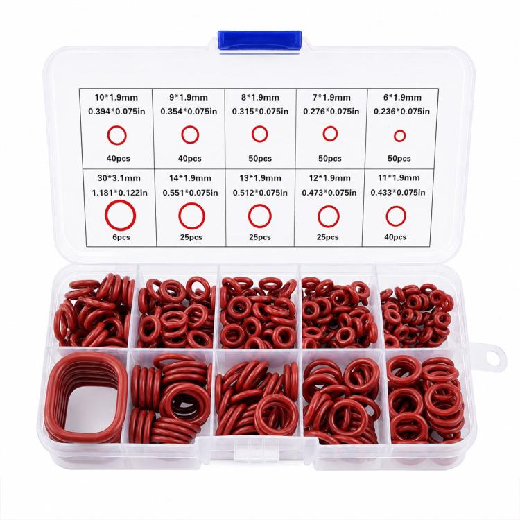 Kit 351 anelli di fissaggio in gomma siliconica a forma di O