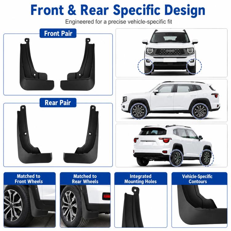 Set di 4 parafanghi per auto, For GreatWall Haval H7 2023-2025