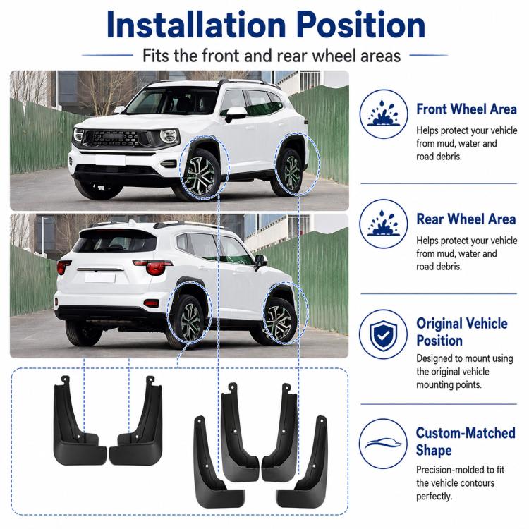 Set di 4 parafanghi per auto, For GreatWall Haval H7 2023-2025