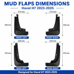 Set di 4 parafanghi per auto, For GreatWall Haval H7 2023-2025