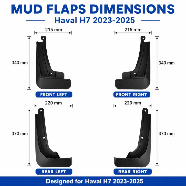 Set di 4 parafanghi per auto, For GreatWall Haval H7 2023-2025
