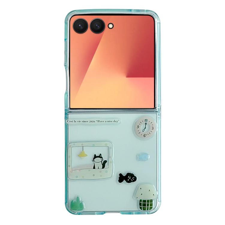 Custodia per telefono trasparente in TPU con animali dei cartoni animati, For Galaxy Z Flip8 5G, For Galaxy Z Flip7 5G